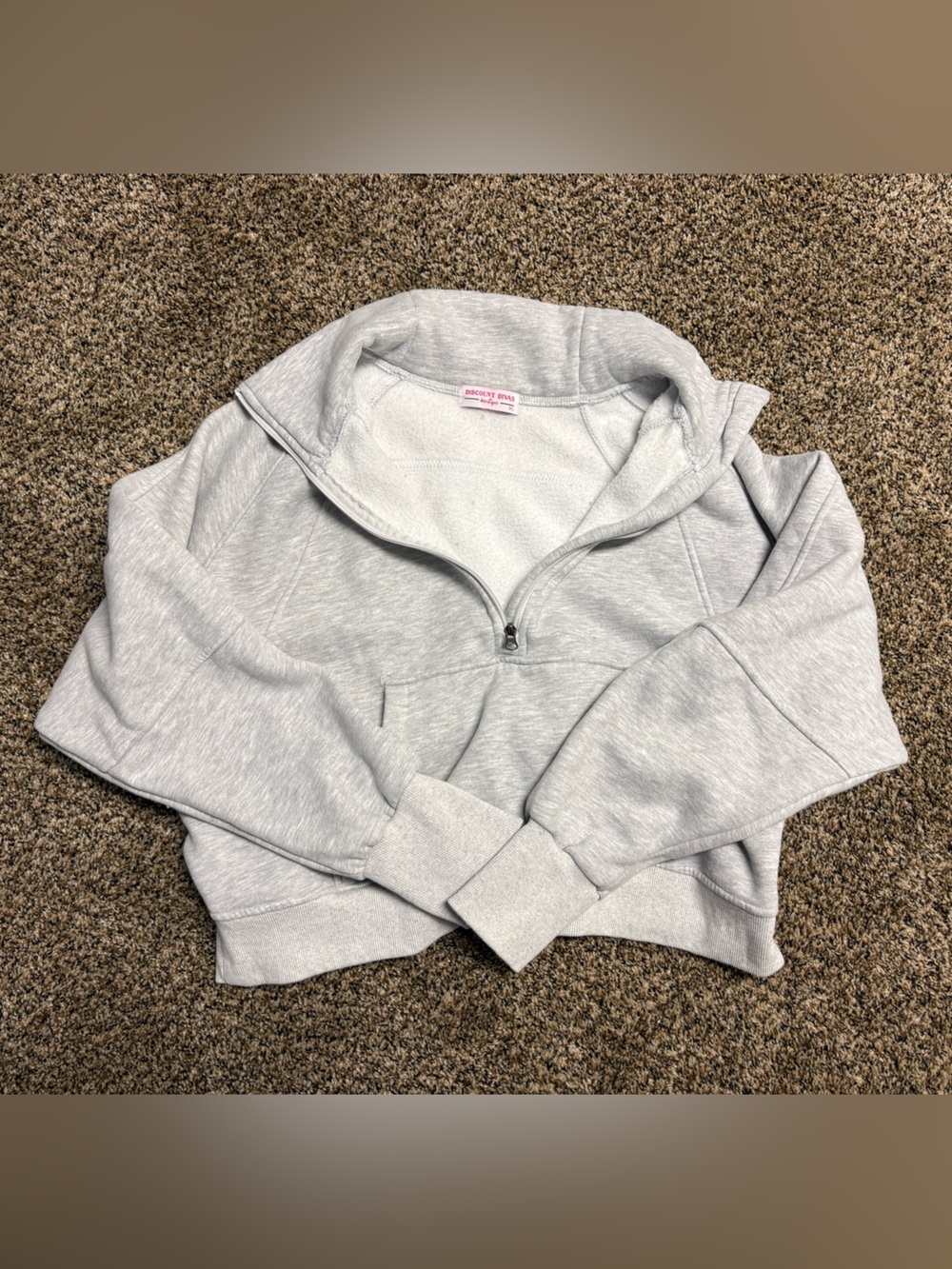 Light Gray Half-Zip Crewneck Sweatshirt